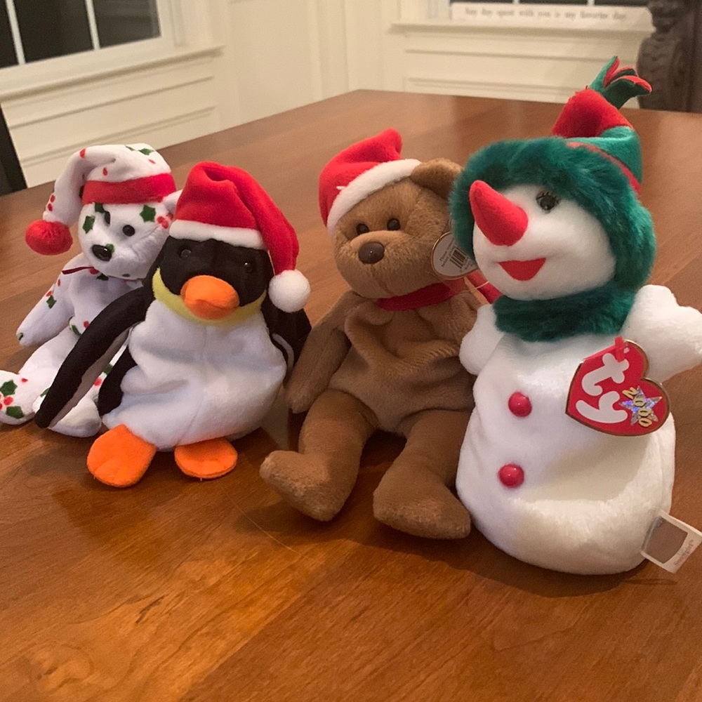 4 Christmas Ty Beanie Babies